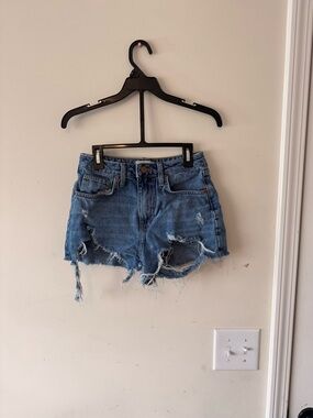 Forever 21 Distressed Light Blue Denim Cutoff Shorts